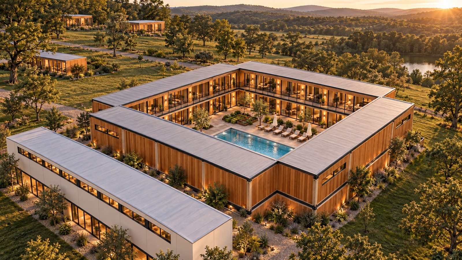 The healing resort at the center of town